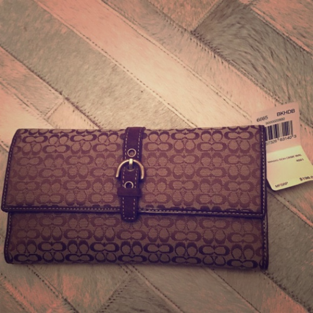 CoachMonogrammed brown coach long wallet